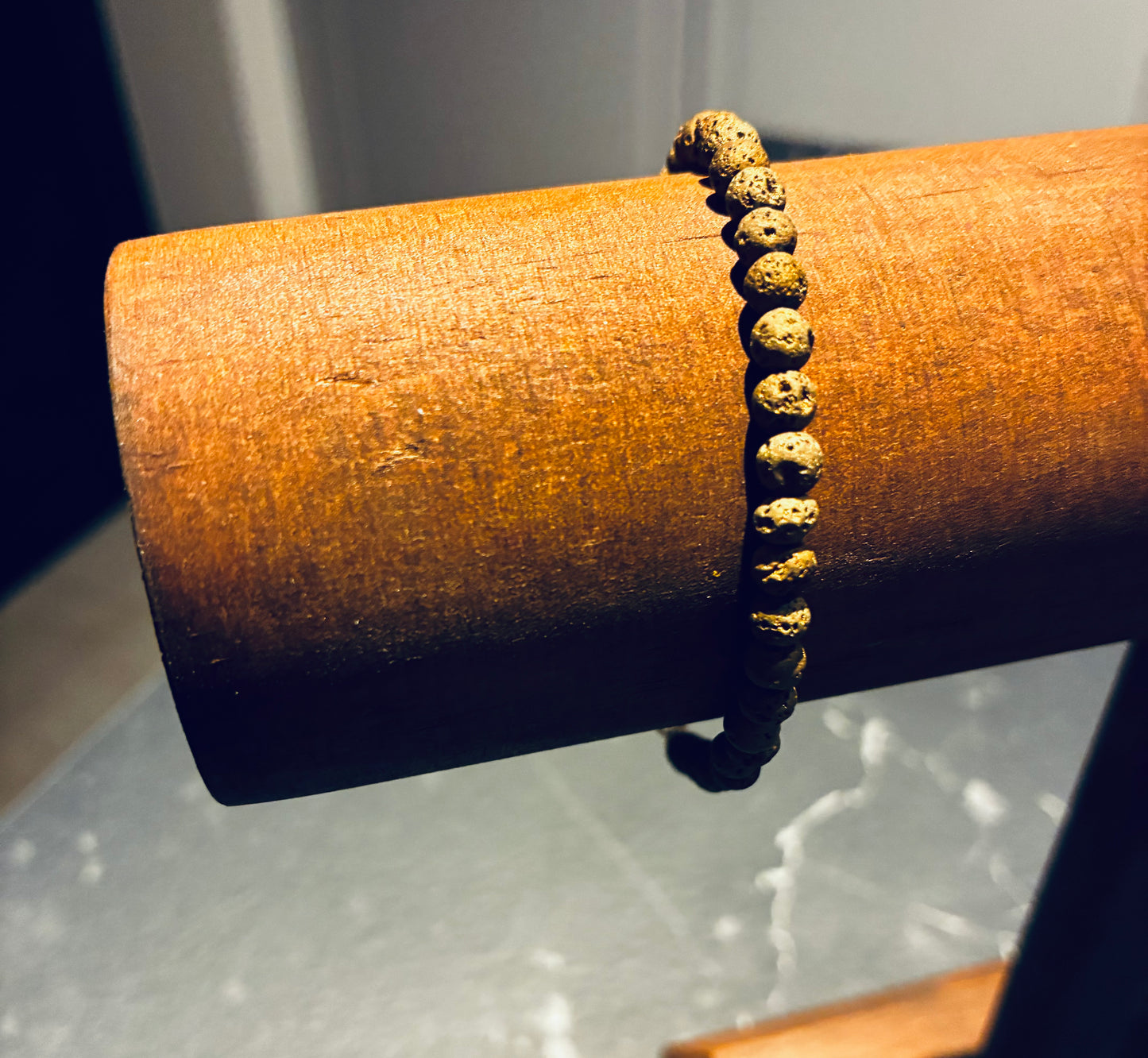 Gold Electroplated Lava Stone