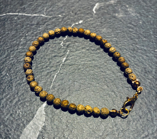 Gold Electroplated Lava Stone